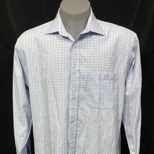ORVIS Mens Blue & Black Plaid Long Sleeve Button Down Reg Fit Shirt Size L